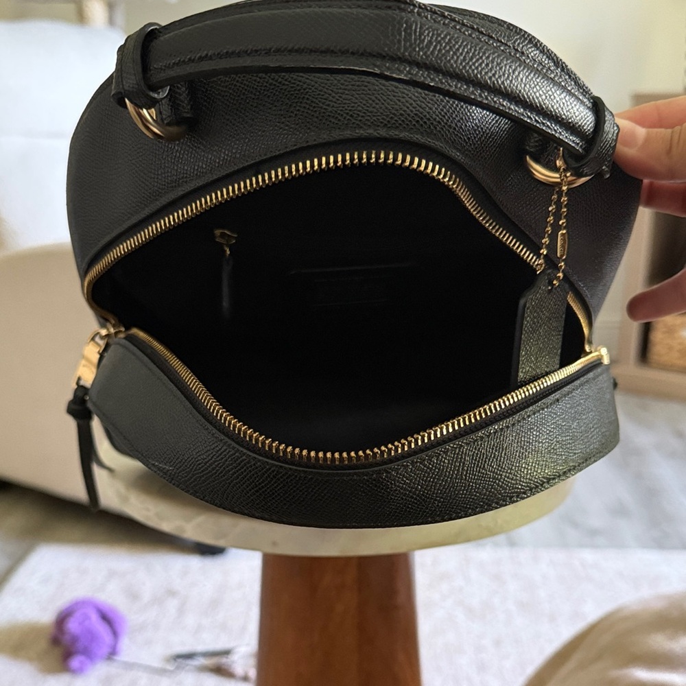Coach Black Pebbled Leather Backpack - Picture 6 of 8